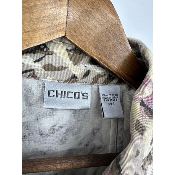 Chico's Trucker Style Animal Print Abstract Jacket Size 3 US XL - Picture 5 of 9